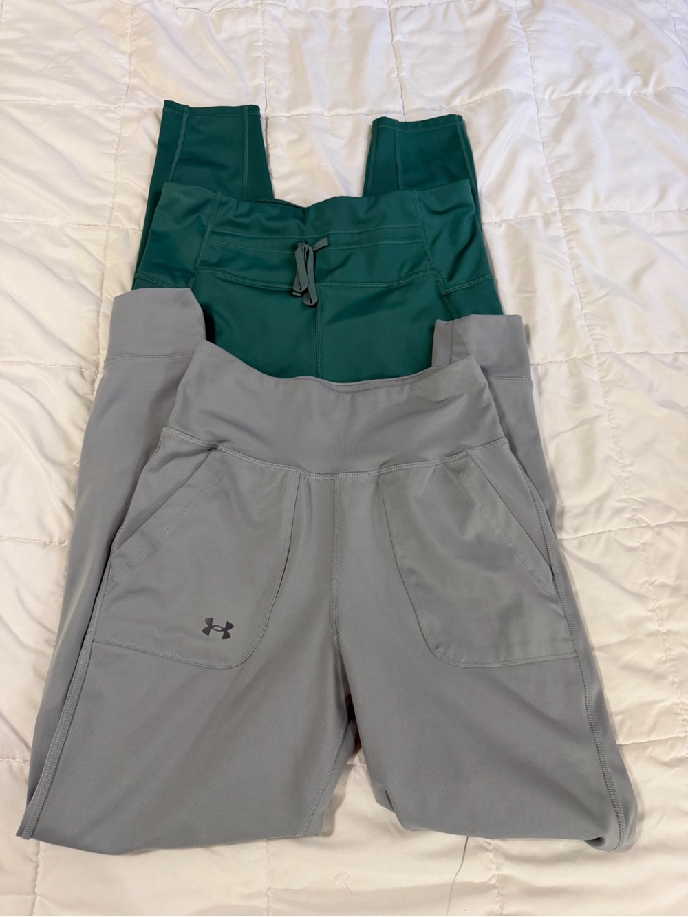 Fabletics & Under Armour Women’s Track Joggers - Gray & Green